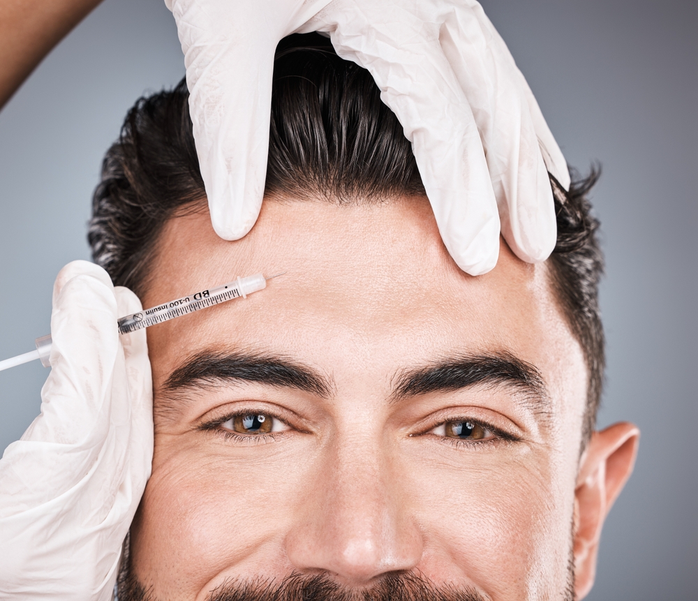 Botox frunte barbat