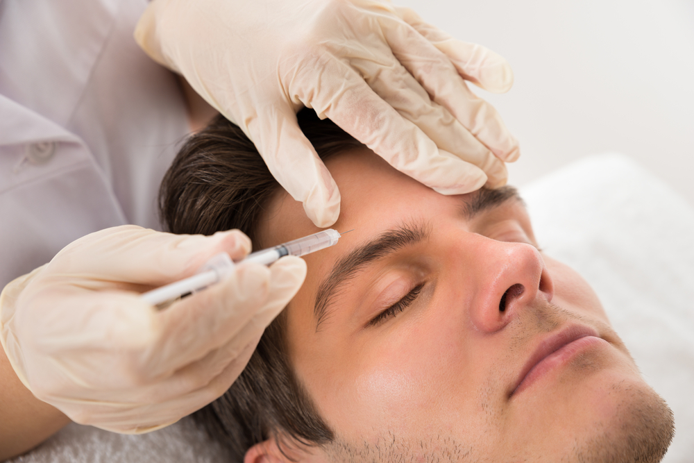 Botox frunte barbat