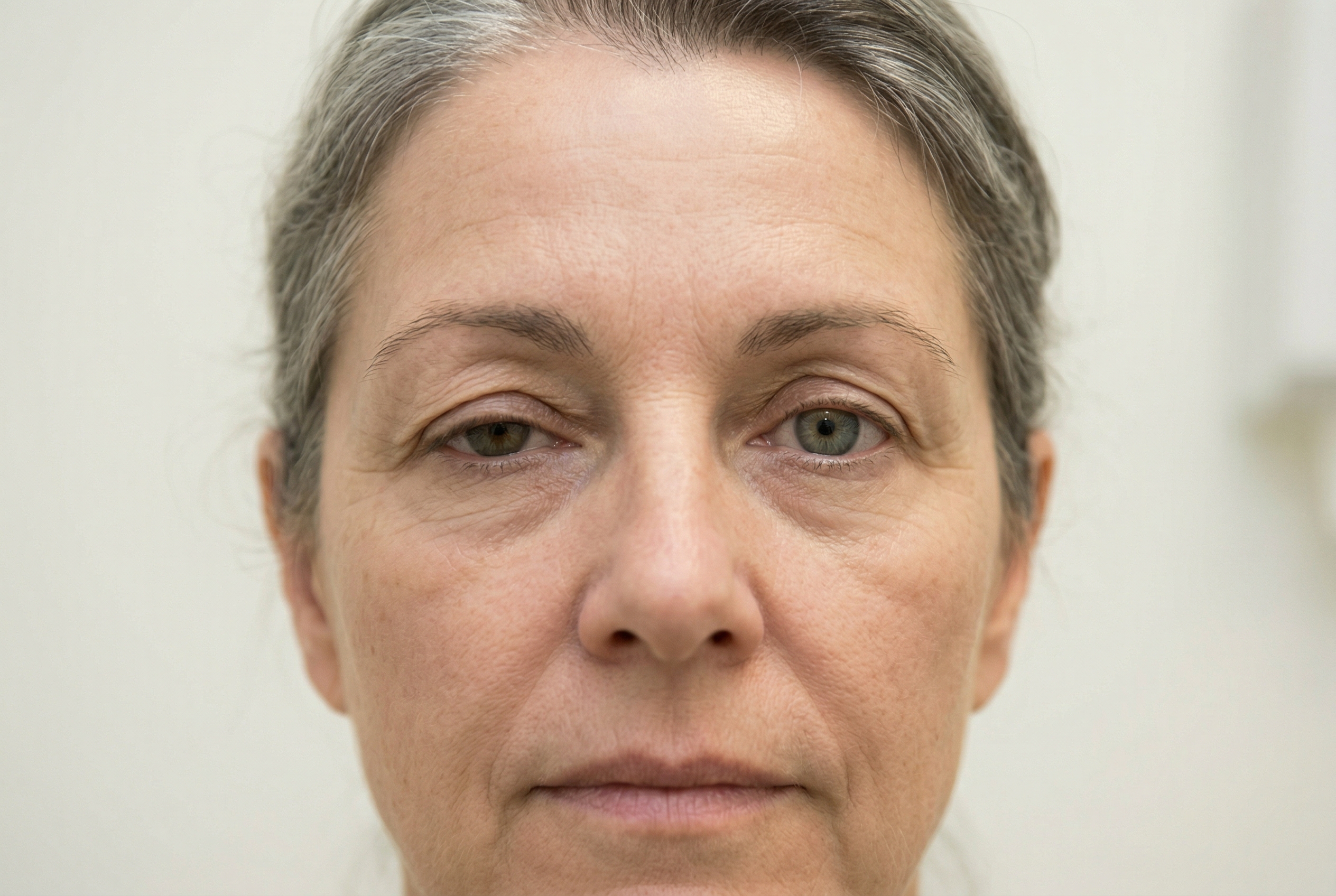 Comparatie între o pleoapa superioară căzută din cauza dermatocalazis și o pleoapa cu aspect normal și deschis